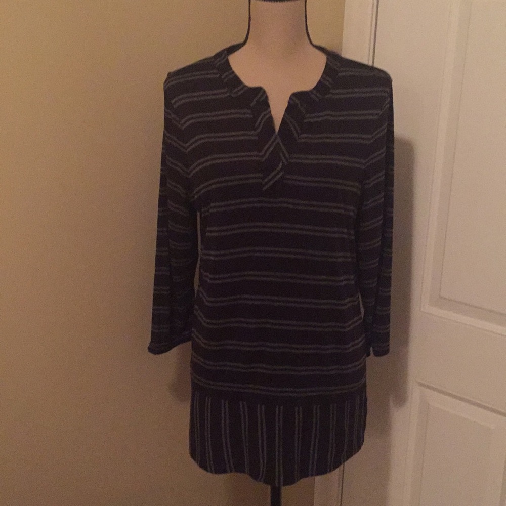 Talbots striped tunic top size L